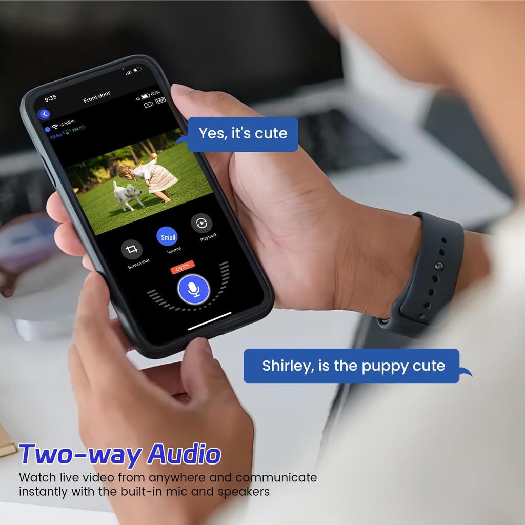 Smart Wireless Doorbell with Camera, Voice Intercom, WiFi HD, Night Vision, and Electronic Peephole