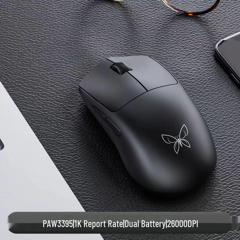 Newmen Butterfly PAW3395 Dual Battery Lightweight Wireless/Wired 2.4G Bluetooth Three-Mode Gaming Mouse