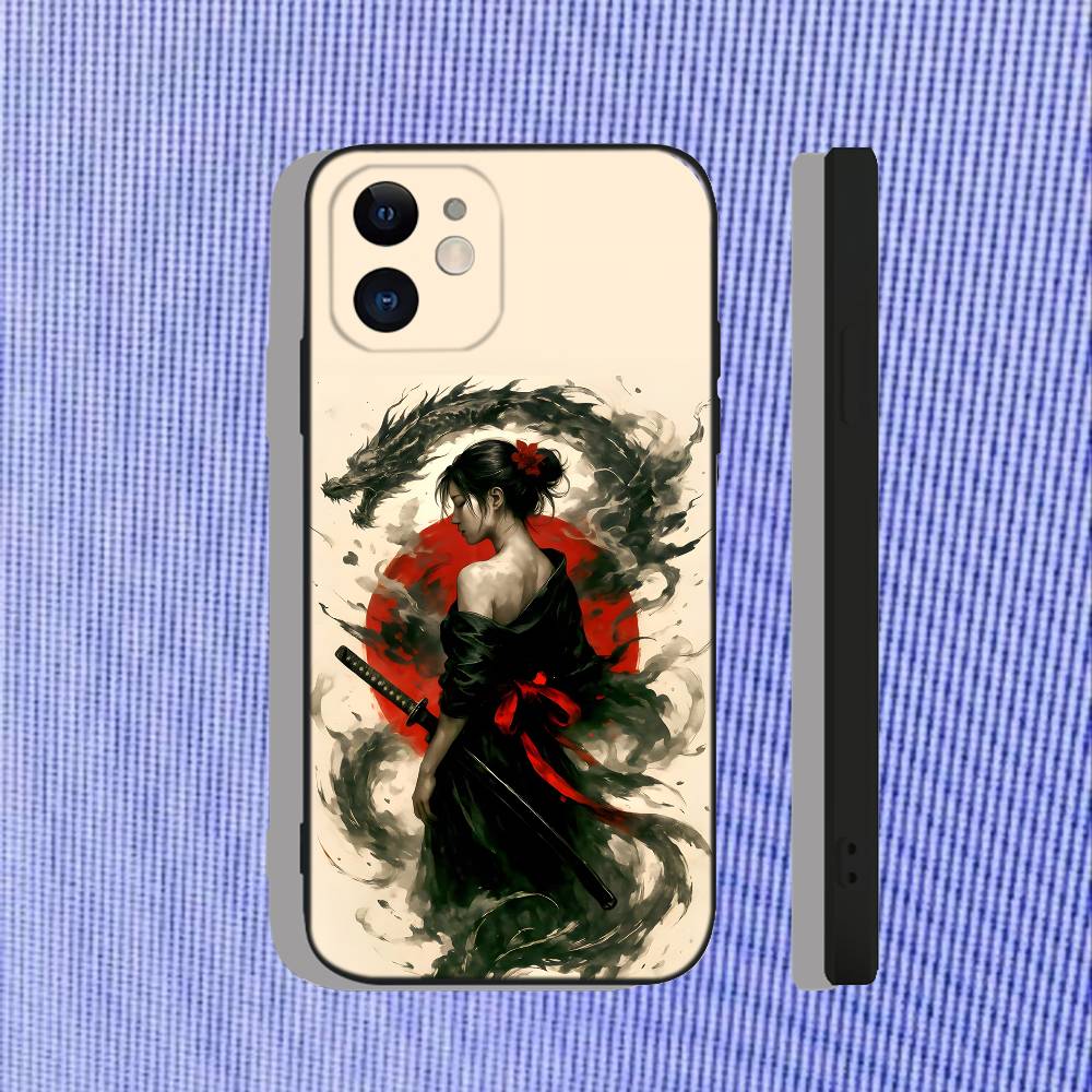 

Samurai Geisha Mask For iPhone 17,16,15,14,13,12,11,Air,X,XR,Pro,Max,Plus Black Soft Silicone Cover Phone Case iPhone12PRO