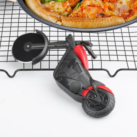 Fahrradförmiger Pizzaschneider mit Doppelrädern Edelstahl Kuchenteigschneider