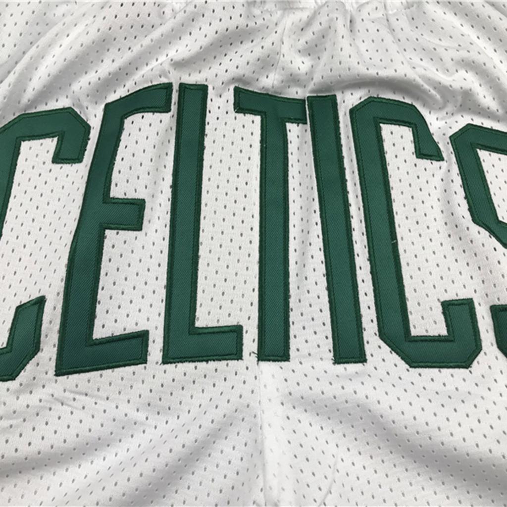 Celtics Retro Embroidered Drawstring Cropped Basketball Shorts Training Shorts