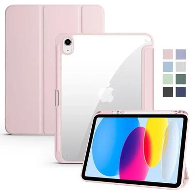 Husă pentru iPad Generația a 10-a cu Suport pentru Creion, Triplă, Acrilic, Spate Transparent, Husă Dură Pentru iPad 10.2 9.7 Air 5 11 iPad 10 9 11th A16