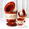 Vaso Fioriera Grande Resistente in Resina con Sottovaso - Aspetto Ceramica Fatto a Mano per Balcone o Scrivania