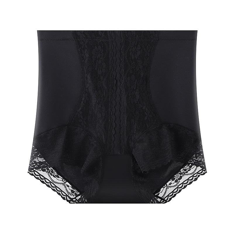 Women s Plus Size Lace High Waist Body Shaping Briefs with Tummy and Butt Support XXL чёрный