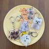 Cute Dog Pendant Keychain Acrylic Animal Shaped Bag Ornament Key Ring Dog Lover Gift Fashion Jewelry Accessories
