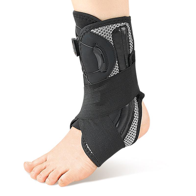 Adjustable Anti-Twist Ankle Support with Heel Protector and Spring Compression