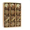 Painted Plastic Christmas Tree Decorative Hanging Ornaments, 8cm 12pcs Flocked Christmas Ball Set