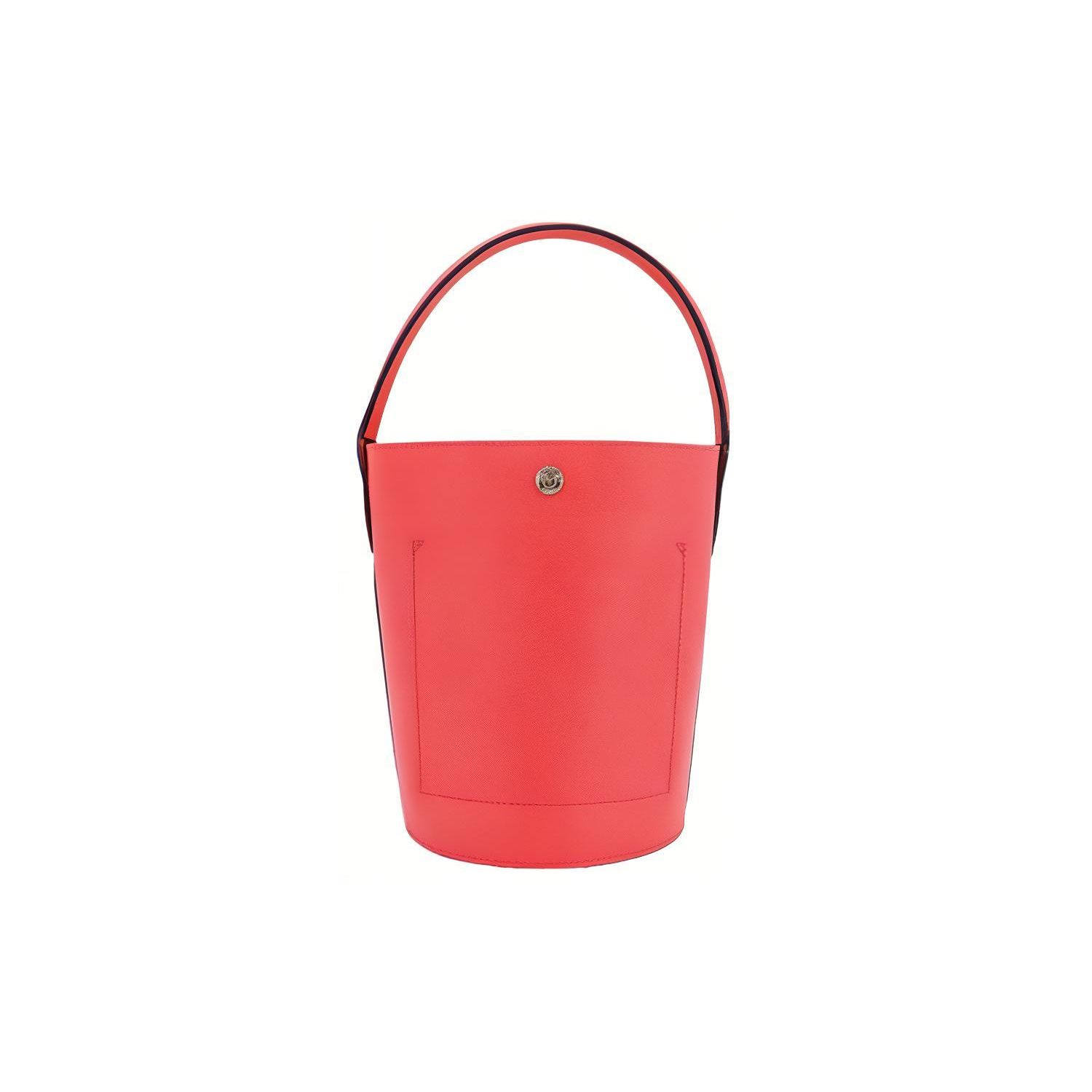 

Longchamp Épure Solid Color Snap Closure Leather Bucket Bag Small Women Handbags Strawberry 10161HYZ218 Basic Set (Bag+Dust Bag)