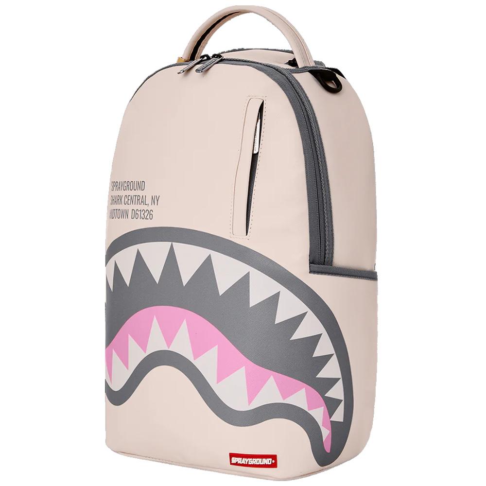 New SPRAYGROUND Shark Mouth PVC Backpack Beige W1035715