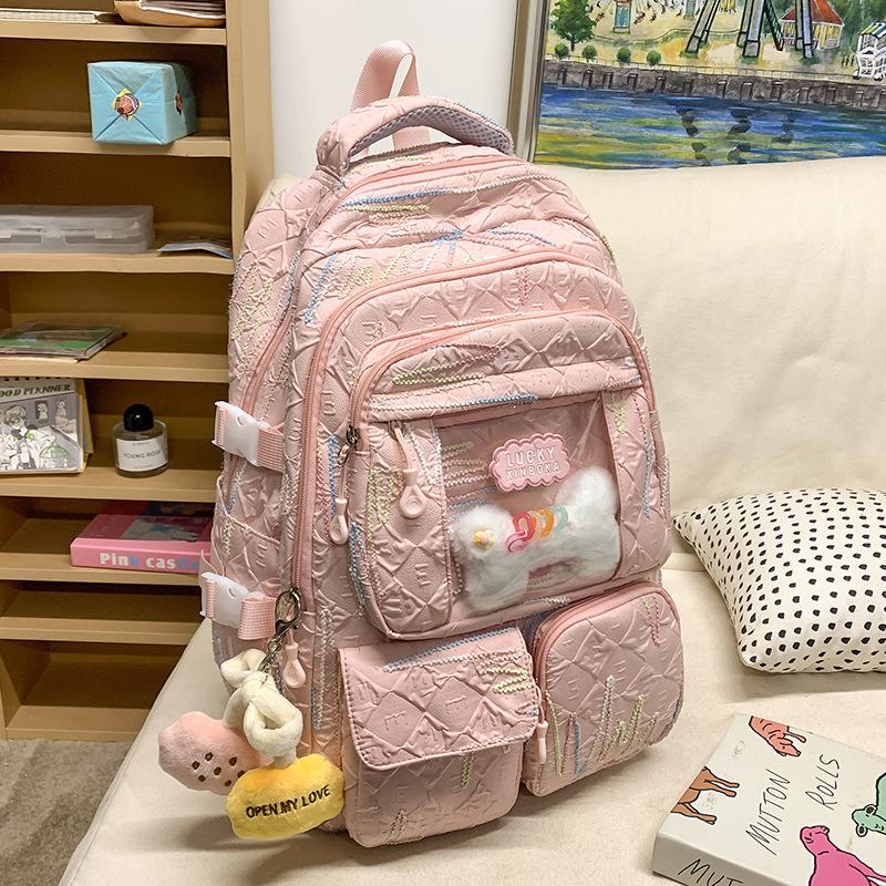 Schoolbags Children Elementary School Girls Junior High School Students High Value Ins Pain Bags Multiple Backpacks