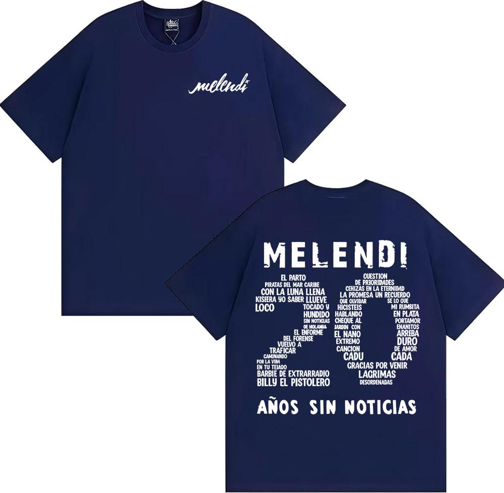 Rapper Melendi 20 Anos Sin Noticias Merch Tee Shirt Unisex Unisex Fashion Retro Short Sleeve T Shirt Cotton Casual Oversized TShirt