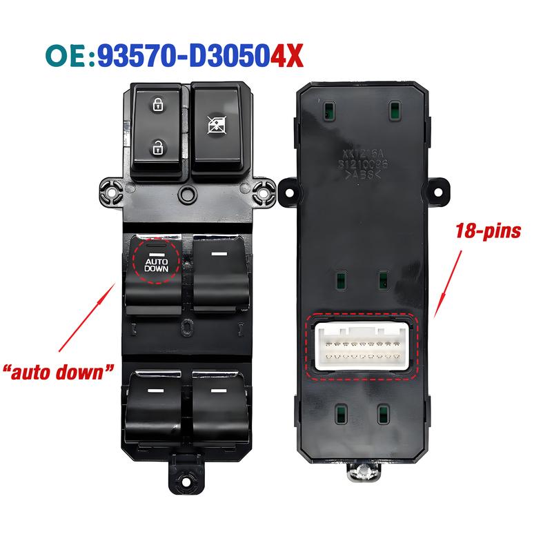93570-D30504X 93570D30504X For Hyundai Tucson 2016 2017 2018 ,Front Left Driver Side Power Window Control Switch Button