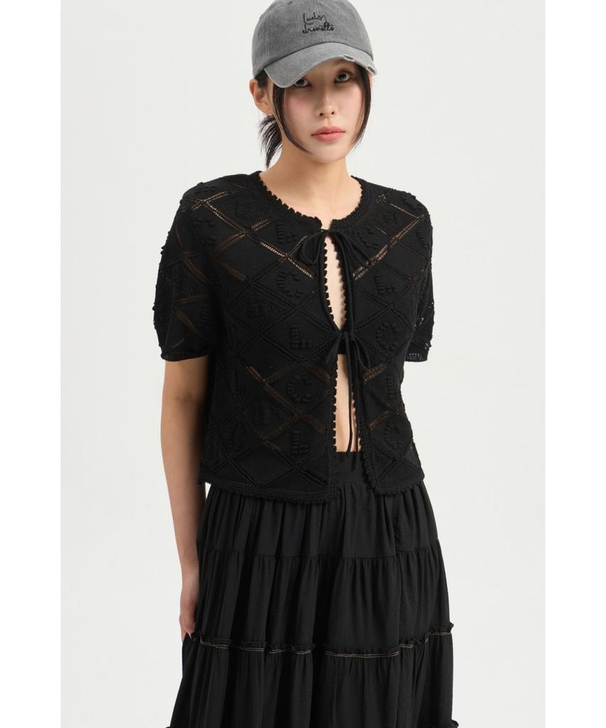 LUCKY CHOUETTE Shirring Back Banding Long Skirt (Black) Lfkax25560Bkx