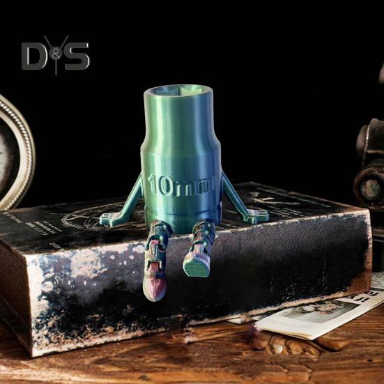 Socket Buddy, 3D-gedruckte Steckdosenfigur mit beweglichen Beinen, Schreibtischdekor, Stifthalter, Geschenk für Mechaniker und Heimwerker