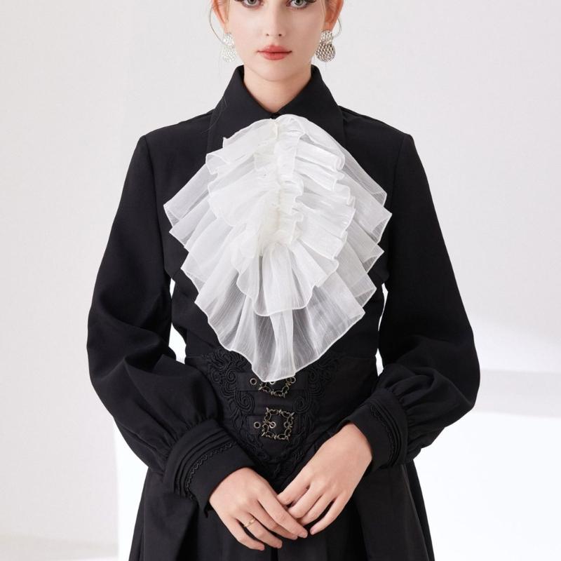 Elegant French Style Detachable Flouncing Collar With Layered Ruffle For Women Daily Outfit And Occasion