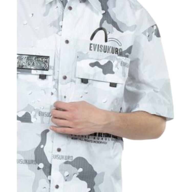 Evisu Camouflage Short Sleeve Shirt Men Shirts 2ESGNM3SJ210RXCN