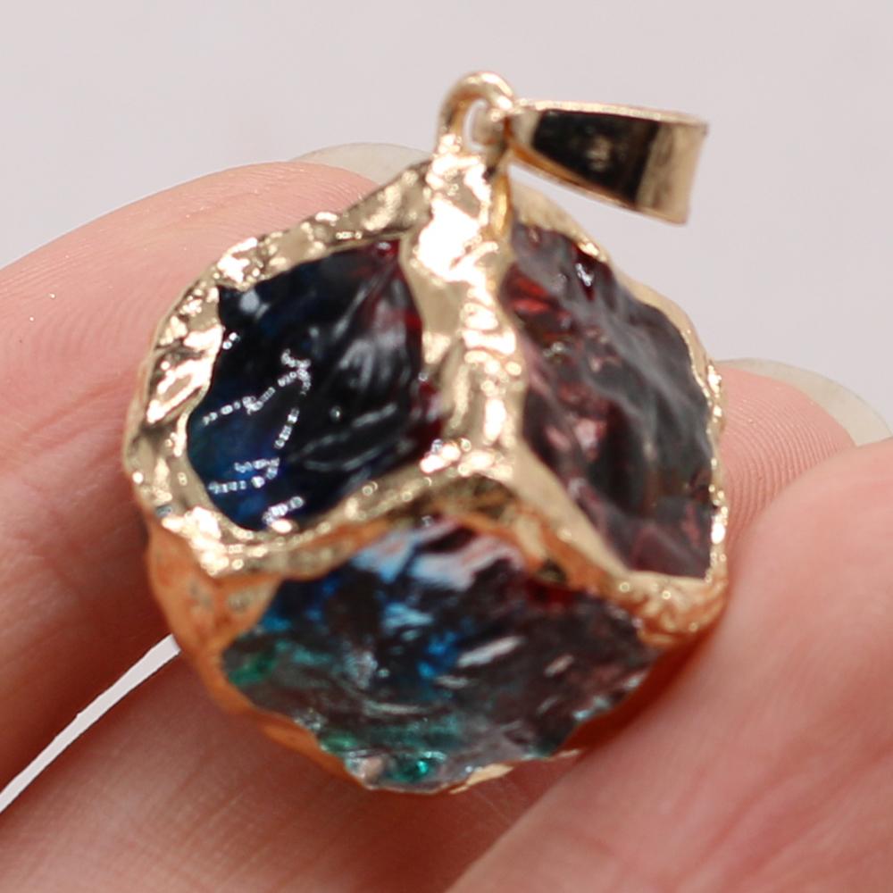 1Pc, Energy Natural Stone Square Pendant, Reiki Healing Crystal Charms for DIY Women Men Necklace Keychain Decoration Accessories, Christmas Gift