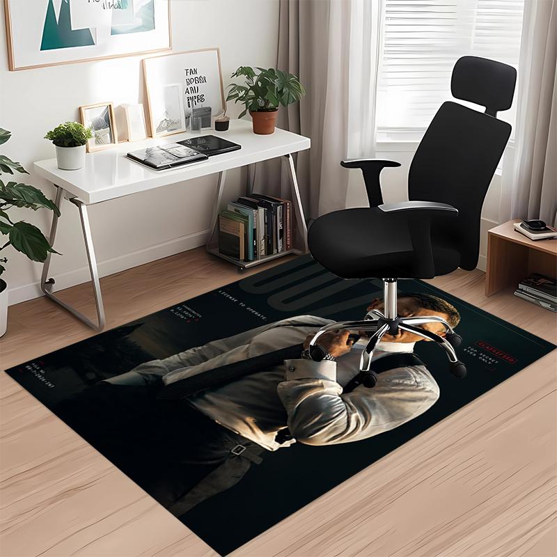 007 James Bond Printed Carpet, for Office Chair Living Room Bedroom Kitchen Room Decor Gifts.