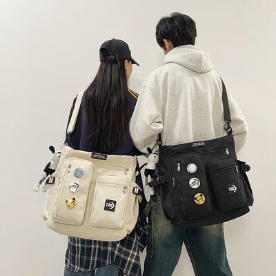 Men's Messenger Bag Campus Class Shoulder Bag Student Crossbody Bag Large Capacity Women Tote Bag