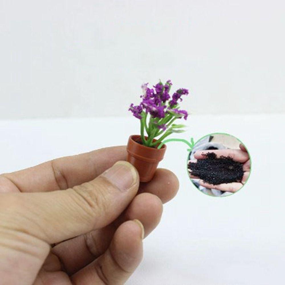 3Pcs 1:12 Dollhouse Miniature Potted Plant Multistyles Mini Green Leaves Plant Pot Bonsai Garden Home Model