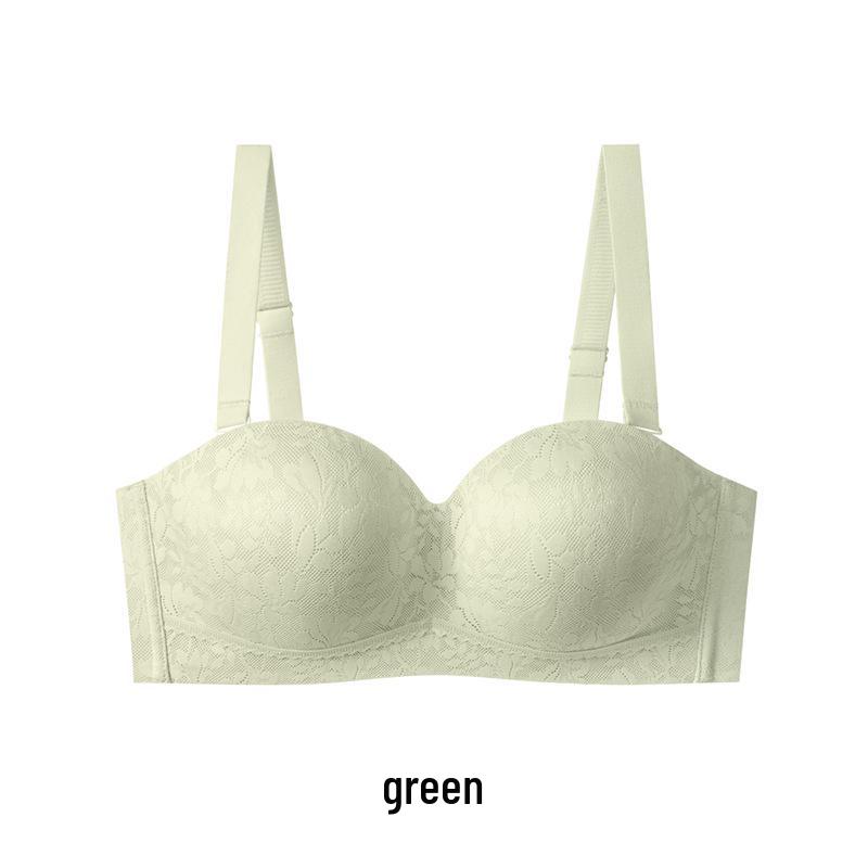 Strapless Non-Slip Push-Up Bandeau Bra with Light, Breathable Thin Cup for Larger Chests