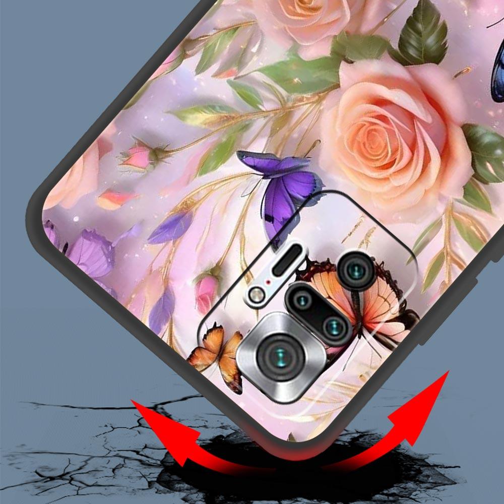 Butterfly Design Phone Case Cover for Redmi 14C 10C Note 15 14 13 12 10 11 K40 Pro Plus 5G Shockproof Soft TPU Shell Fundas Bag