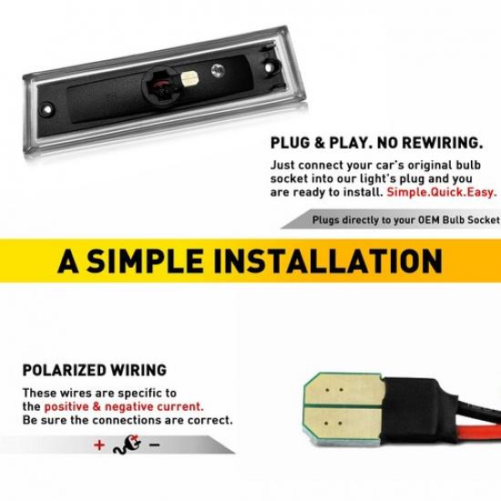 Clear Lens Front LED Side Marker Light White For Chevrolet K5 Blazer 1981-1991 T