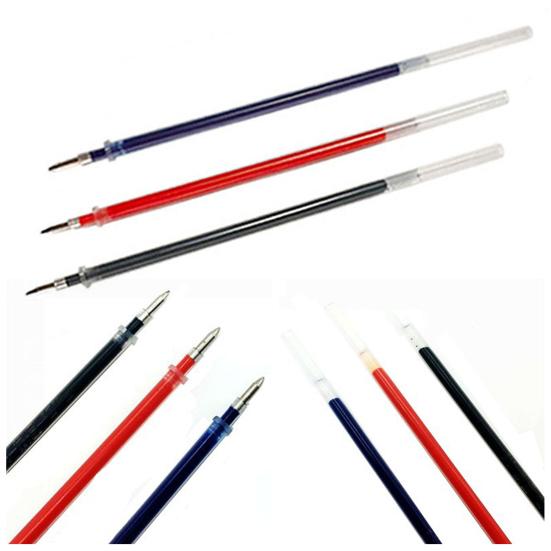 Recharges de stylos à encre transparente, excellente écriture fluide, 3 couleurs, papeterie pour étudiants, fournitures de bureau