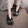 Fashion Women Genuine Leather Tabi Flats Woman Split Toe Pig Hoof Shoes Black Outdoor Walking Loafer Mary Janes Ballet Trainers Footwear