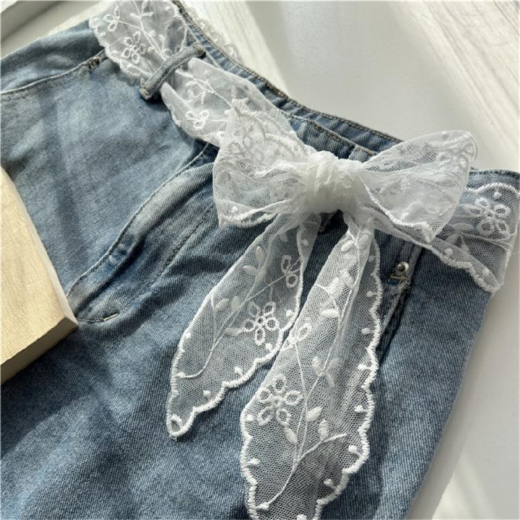 Adjustable Belt With Delicate Lace Trim Multi Functional Accessory For Dresses And Jeans