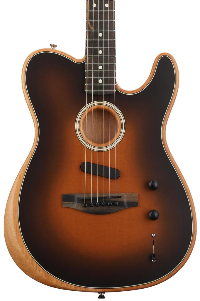 Fender American Ebony Sunburst with Gig Bag Acoustasonic® Telecaster®, Fingerboard,