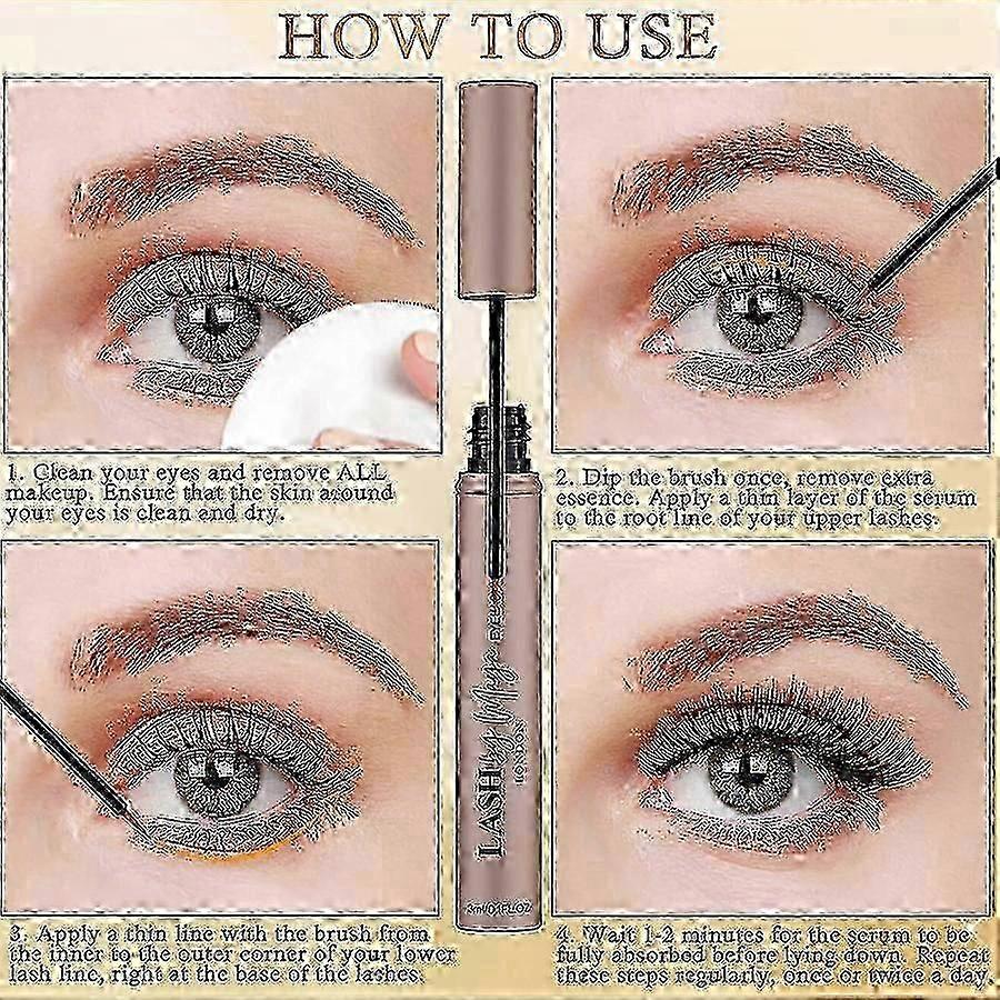 2025 Nowe Serum na Wzrost Rzęs 3ml, Wydłuża Zagęszcza Dodaje Objętości Rzęsom, Odżywia Brwi, Delikatne Skuteczne Niepodrażniające dla Wrażliwej Skóry