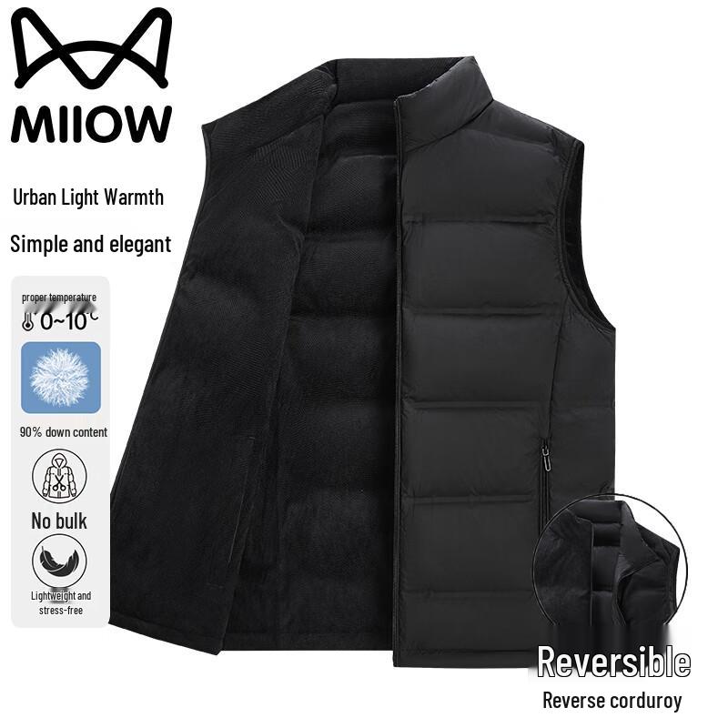 Mao Ren Men's Reversible Stand Collar Down Vest