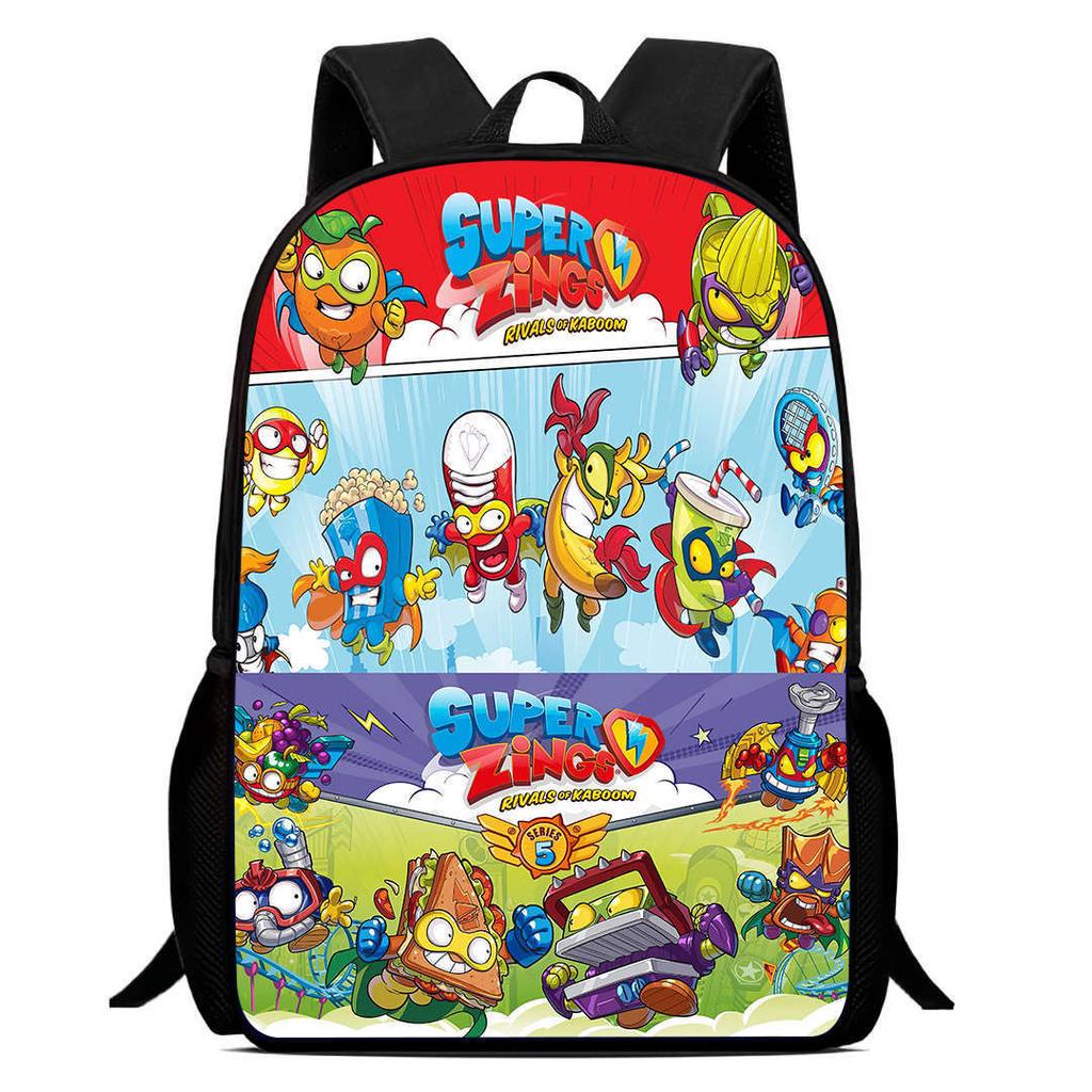 Printed Super Zings School Bag, Elementary School Cartoon Backpack 12th Grade