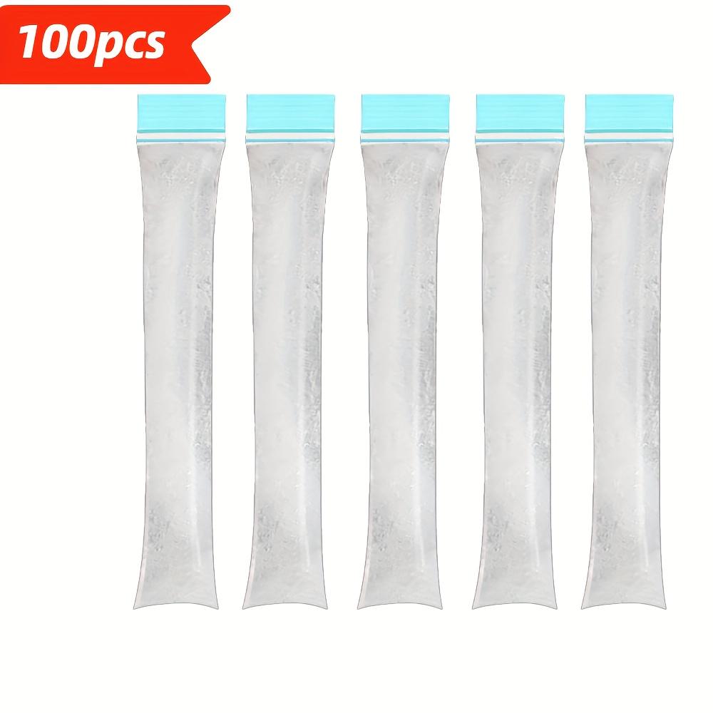 100pcs Summer Colorful Ice Cube Bags, Beverage & Cocktail Ice Cubes Bag, Self-Sealing Freezer Bags, Stackable Space-Saving for Summer Parties