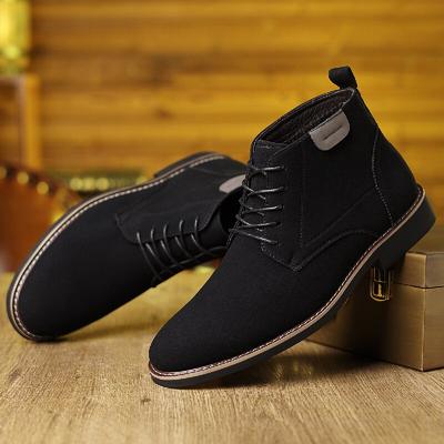 Fashion Classic Men Chell Boots European American Lace-up Business Office Suede Leather Boots British Social Boots Sizes 39-48 Men Boots