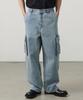 Wide Cargo Denim Pants [Sky Blue]