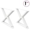 VidaXL Coffee Table Legs 2 Pieces White 70 X (42-43,3) Cm Steel 4012713