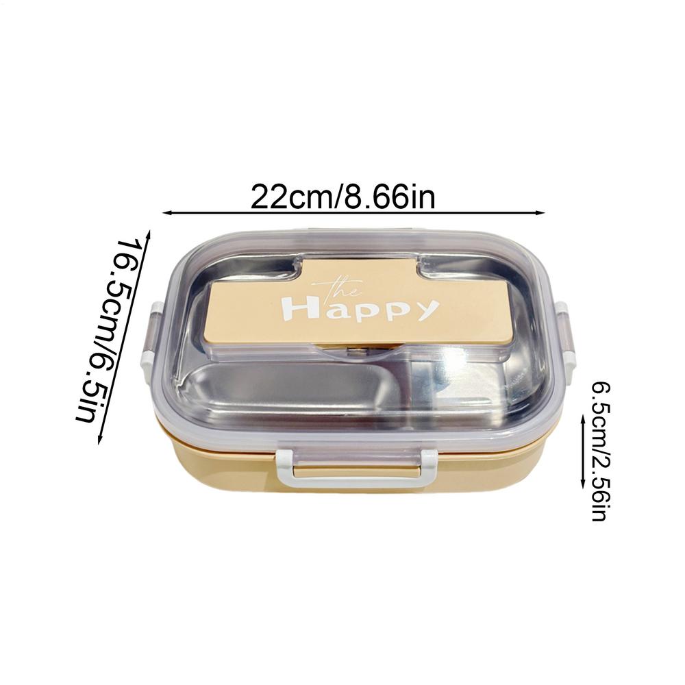 Tragbare Edelstahl Auslaufsichere Lunchbox Box 3-Fächer Kinder Lunchbox Snackbehälter Für Vorschule Schule Büros