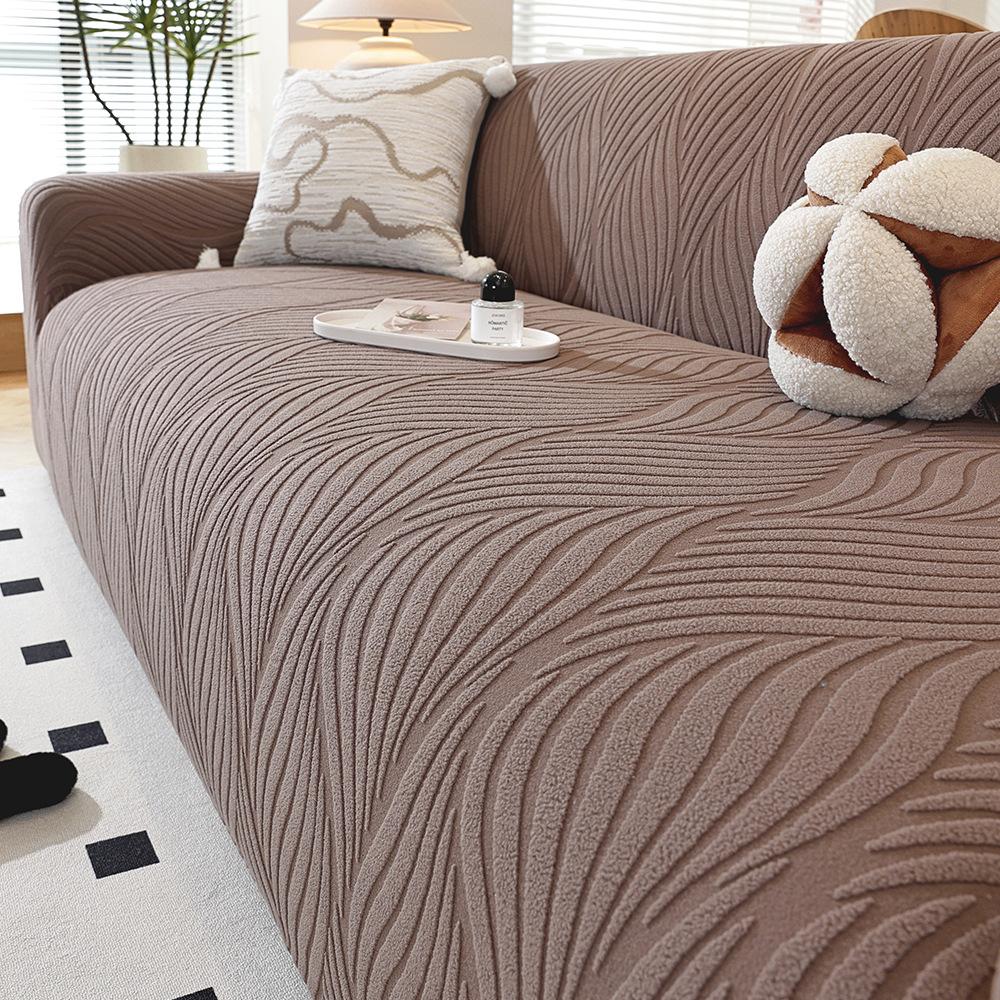 New All Season Universal Minimalist Style Jacquard Velvet Sofa Cover Anti Slip Sofa Full Cover Fabric