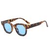  New Retro Square Sunglasses Women Fashion Leopard Blue Shades UV400 Men Trending Punk Rivets Sun Glasses