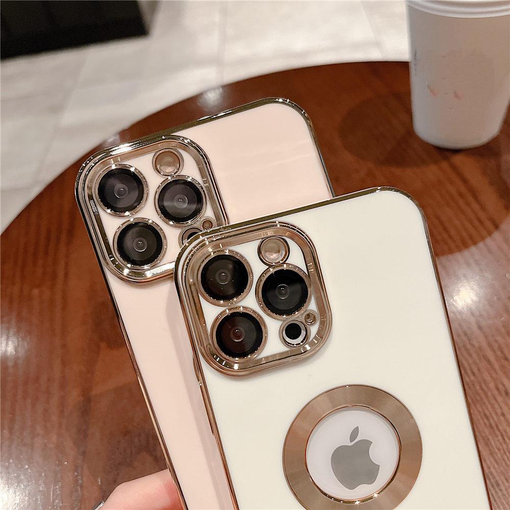 Dla Iphone 13 Pro Max Cover luksusowe poszycie etui na telefon ze szklaną folią zabezpieczającą obiektyw Funda Capa dla Iphone 12 11 Pro Max 13