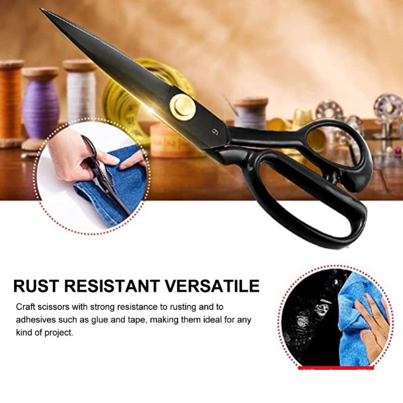 9in Sewing Scissors Professional Heavy Duty High Manganese Steel Ergonomic Tailor Sewing Scissors For Fabric Craft Leather