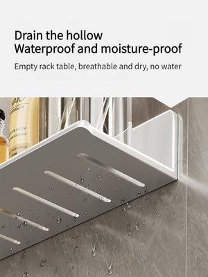 Bathroom Shelf Aluminum Bathroom Rack Toilet Storage Rack Toilet Kitchen Shelf Hang On the Wall Punch-free Rack