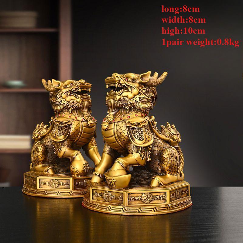 1pairs Copper Gossip Unicorn Ornament Business Home Living Room Front Desk Decorations