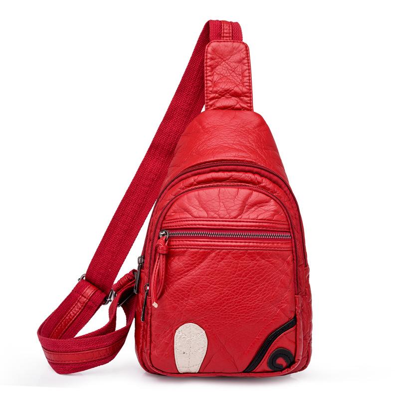 Shoulder bag, breast bag, women's bag, women's messenger, new fashion, soft leather texture, portable and large capacity