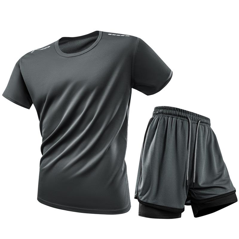 European-Size High-Elastic Yoga Suit - Summer Quick-Dry Lightweight Sport Pants, Two-Piece Look