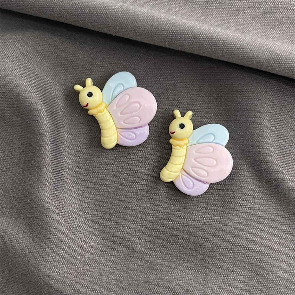 10Pcs New Resin Cartoon Snails, Bees, Butterflies And insects Flat Back Parts Decorative Hair Bow Accessories