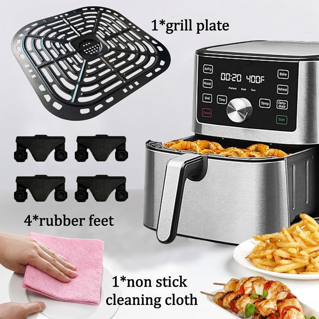 6QT Air Fryer Rack for Instants Pot Vortex Plus 6QT XL Air Fryers, Premium Air Fryer Grill Crisper Plate Pan Tray Grate Shelf Grid for Instants