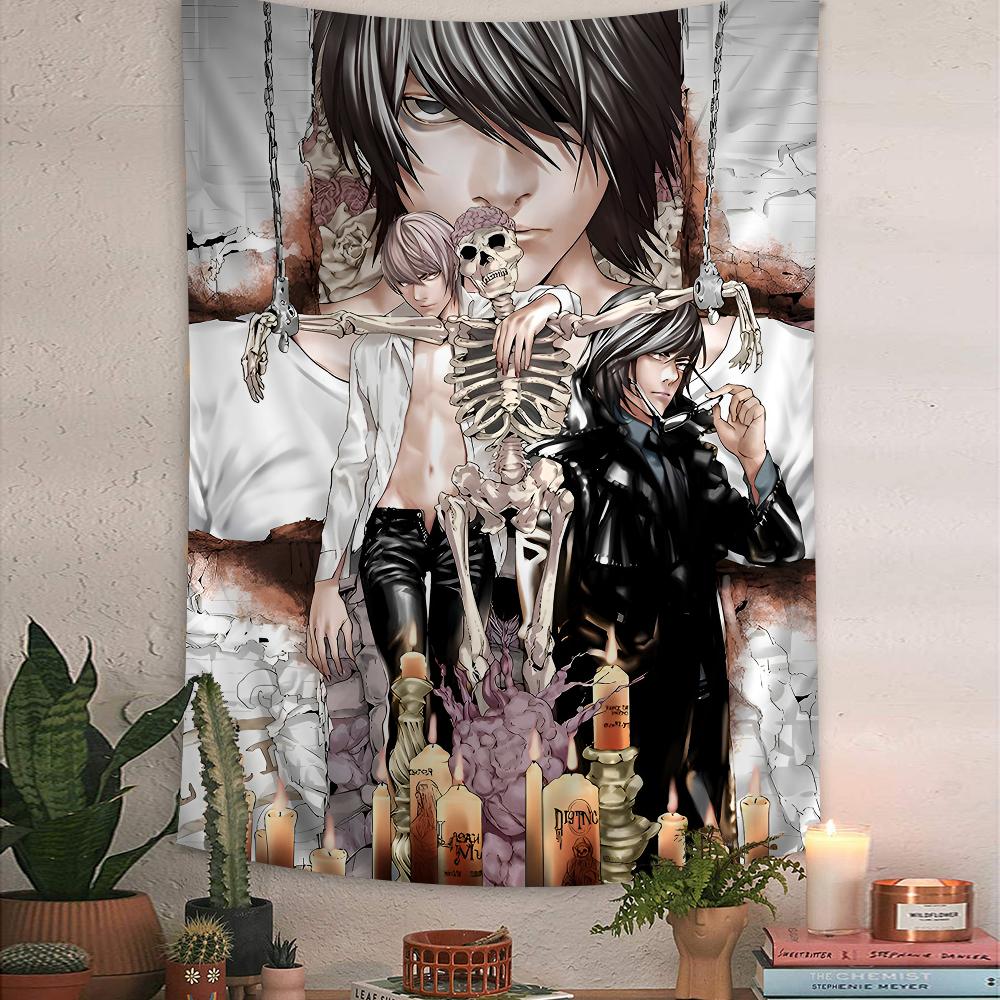 Anime Death Note DN L Barevná tapiserie na stěnu Bohémské nástěnné tapiserie Mandala Nástěnné plachty